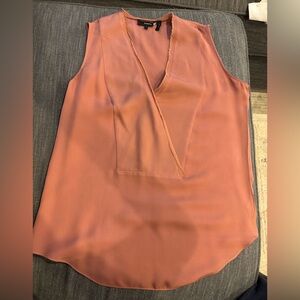 Theory Women's V-Neck Blouse in Dusty Mauve